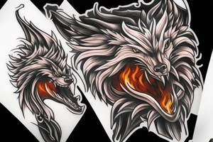 flame fenrir tattoo idea