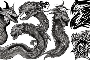 fenrir fighting world serpent tattoo idea