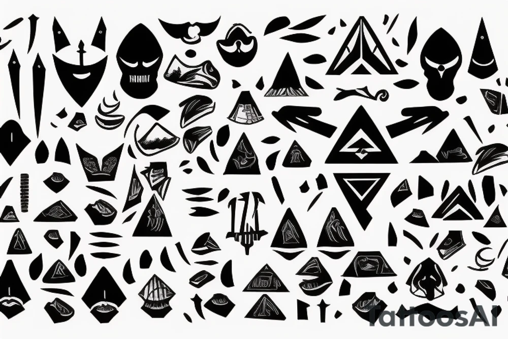 A ziggurat representing the advancement of human civilization tattoo idea