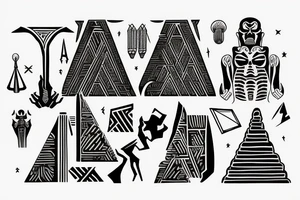 A ziggurat representing the advancement of human civilization tattoo idea