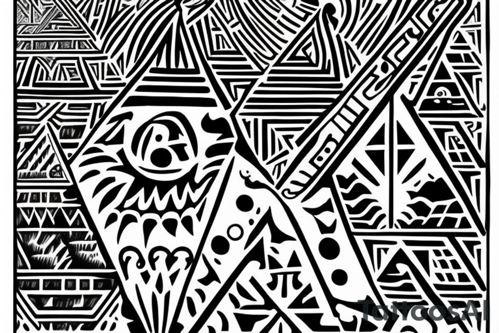 A ziggurat representing the advancement of human civilization tattoo idea
