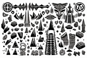 A ziggurat representing the advancement of human civilization tattoo idea