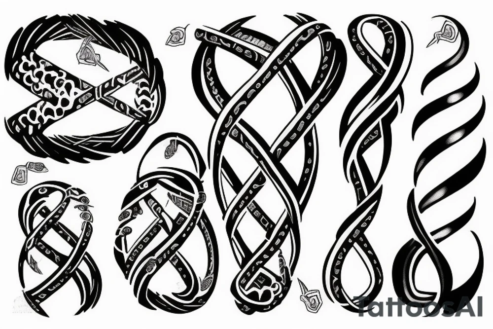 Tattoo idea dna strand with one side representing evolution and other side representing extinction tattoo idea