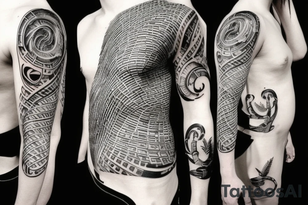 Tattoo idea dna strand with one side representing evolution and other side representing extinction tattoo idea