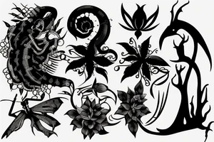 Silhouette of early human tattoo idea