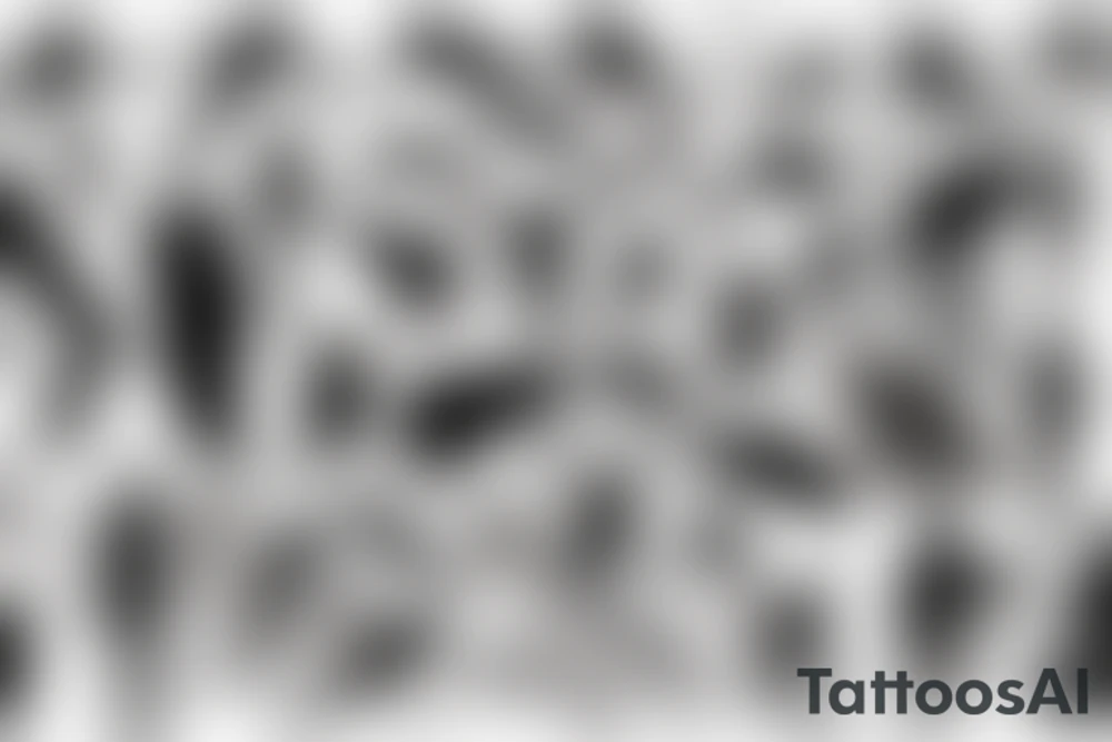 Silhouette of early human tattoo idea