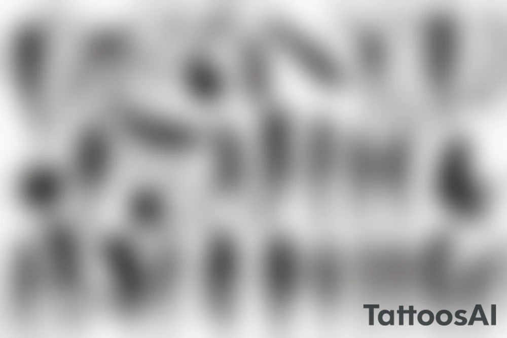 Silhouette of early human tattoo idea