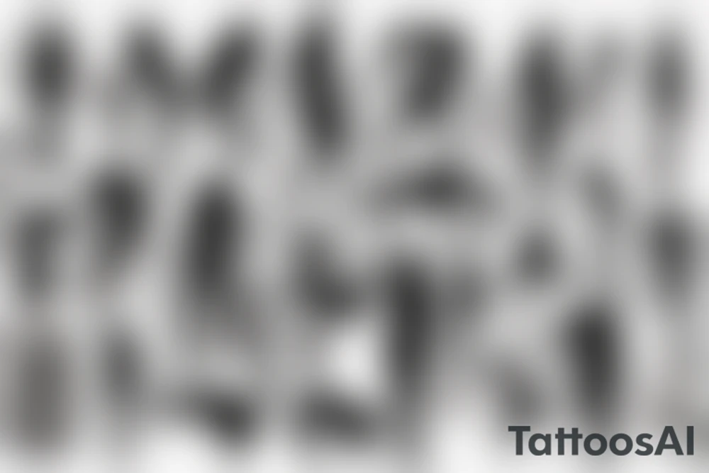 Silhouette of early human tattoo idea