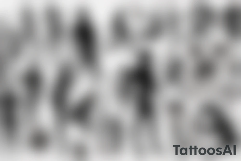 Silhouette of early human tattoo idea