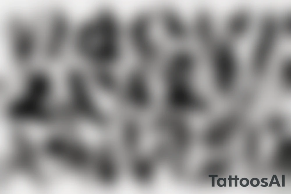Silhouette of early human tattoo idea