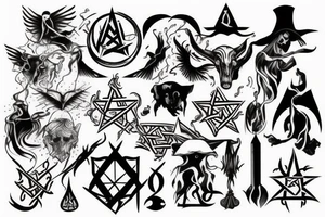 Witchcraft symbolism tattoo idea