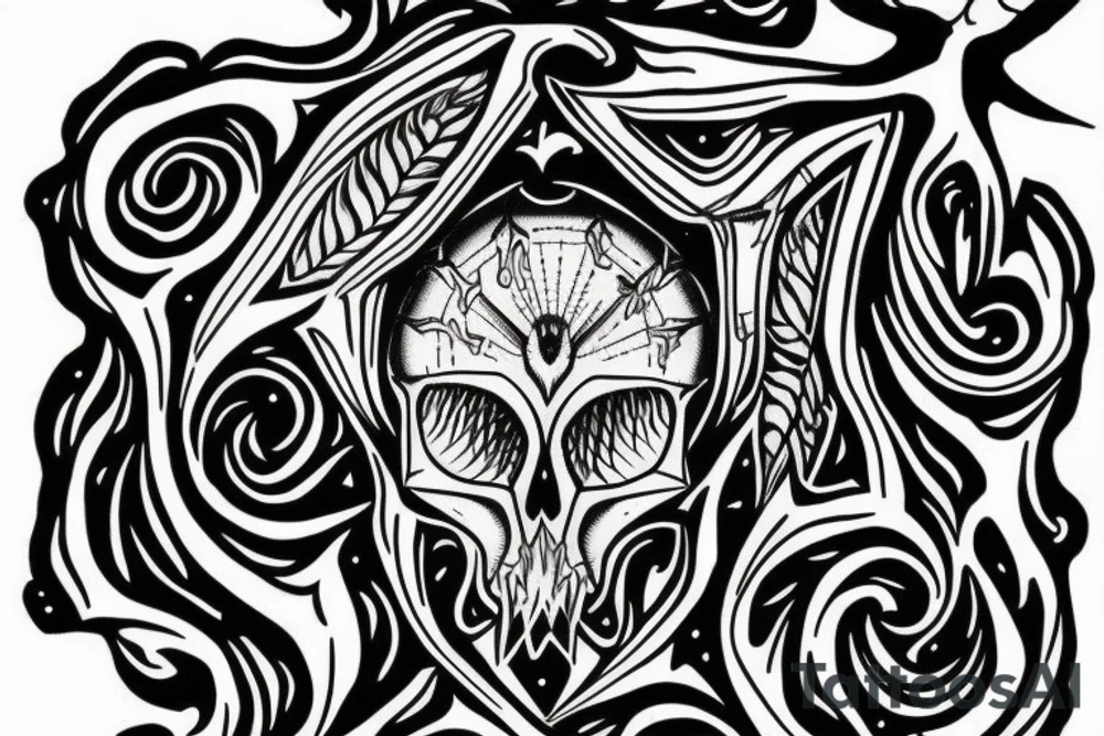 Wiccan deer skull tattoo idea
