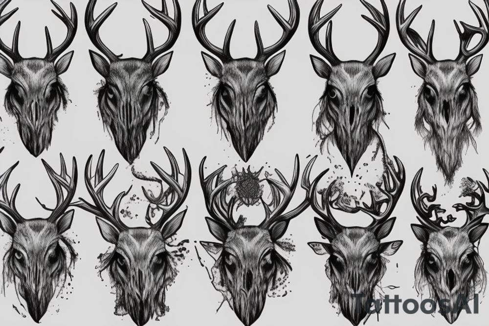 Pagan deer skull tattoo idea
