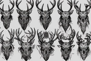 Pagan deer skull tattoo idea