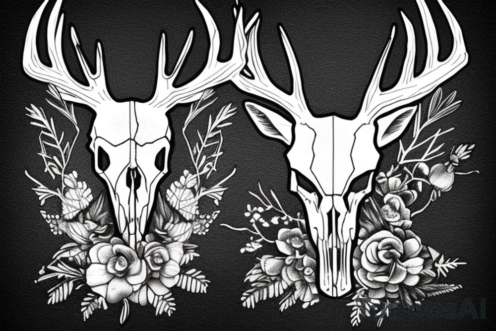 Pagan deer skull tattoo idea