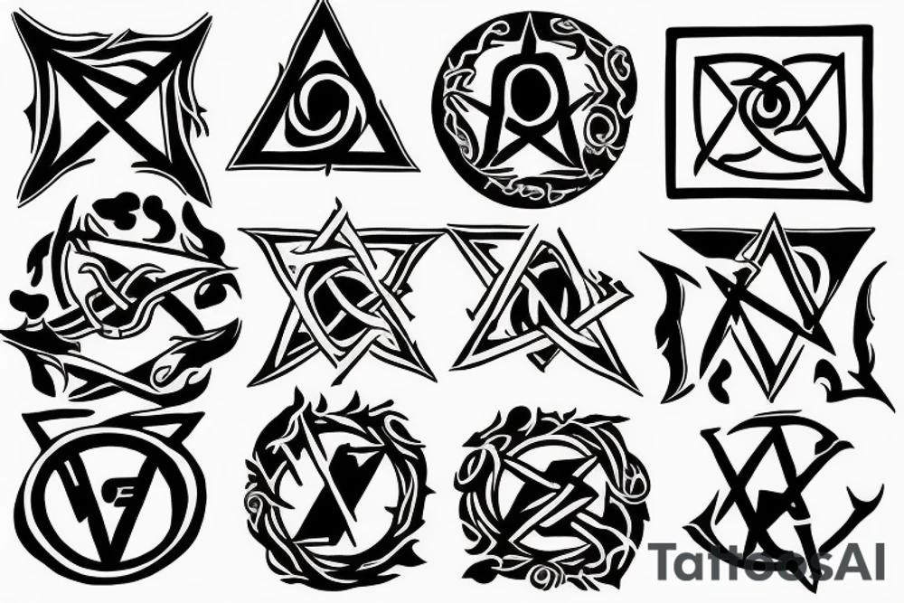 Witchcraft hex symbol tattoo idea