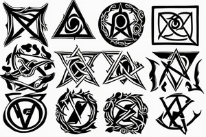 Witchcraft hex symbol tattoo idea