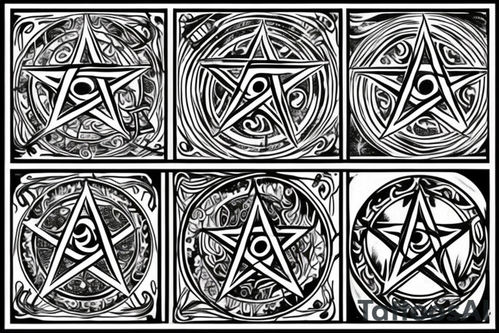 Wiccan pentacle tattoo idea