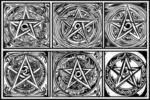 Wiccan pentacle tattoo idea