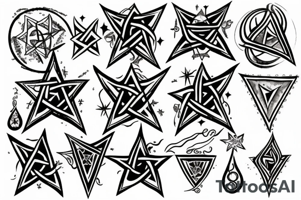 Wiccan pentacle tattoo idea