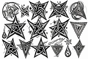 Wiccan pentacle tattoo idea