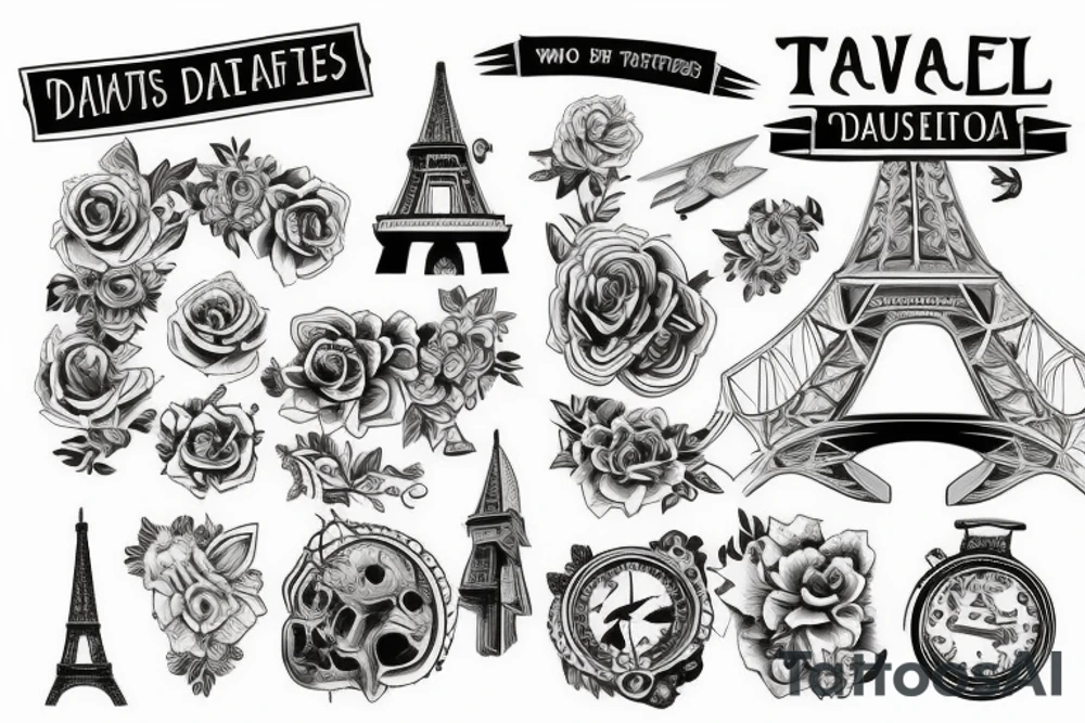 Travel tatoo with two daugthers tattoo idea