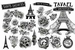 Travel tatoo with two daugthers tattoo idea