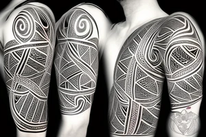 stylish Aboriginal tattoo on the lute expressing energy and vitality tattoo idea