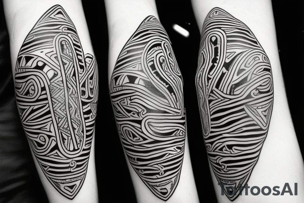stylish Aboriginal tattoo on the lute expressing energy and vitality with white background tattoo idea