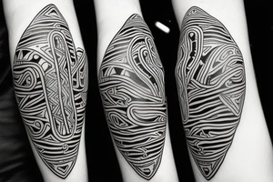 stylish Aboriginal tattoo on the lute expressing energy and vitality with white background tattoo idea