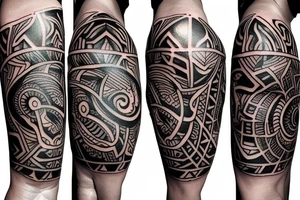 tribal style tattoo design that depicts a radiant sun with tribal patterns, the tattoo symbolizes vitality, energy, and life with a sun that features geometric swirls --v 5 tattoo idea