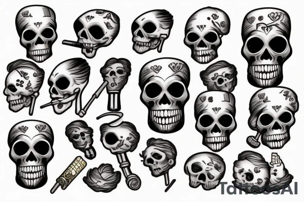 skull with cigar tattoo idea