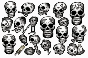 skull with cigar tattoo idea