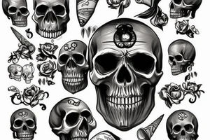 skull with cigar tattoo idea