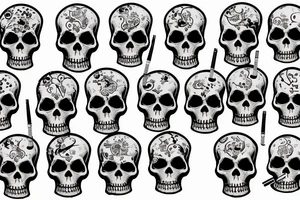 one skull with cigar tattoo idea