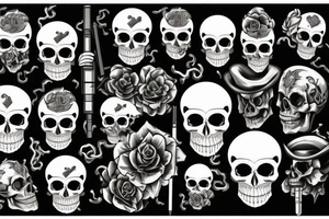 one skull with cigar tattoo idea