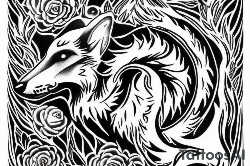 wolf on a rock --v 5 tattoo idea