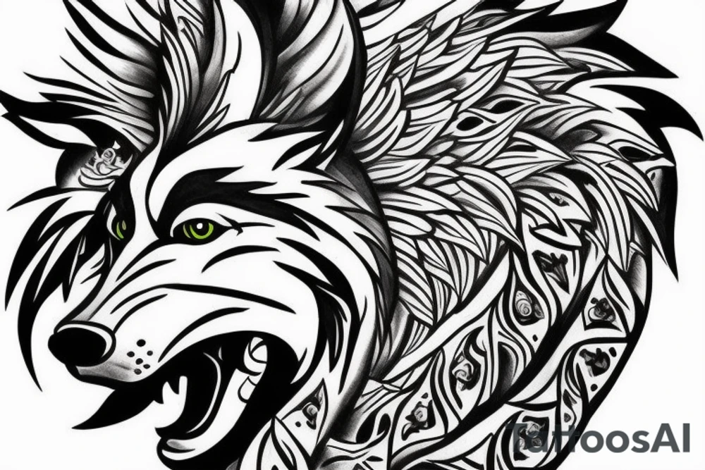 wolf on a rock --v 5 tattoo idea