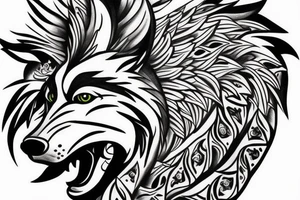 wolf on a rock --v 5 tattoo idea