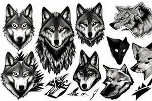 one image, wolf on a rock --v 5 tattoo idea