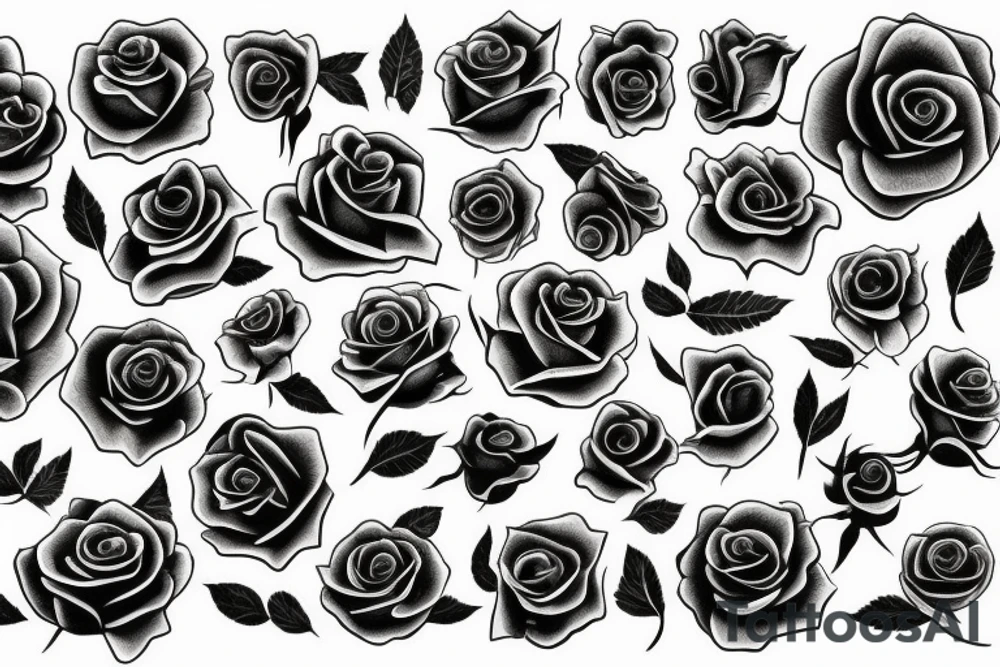rose, white background, --no skin   --v 5 one object in result tattoo idea