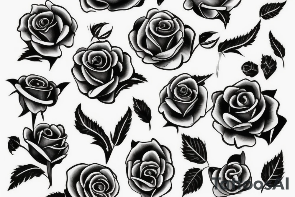 rose, white background, --no skin   --v 5 one object in result tattoo idea