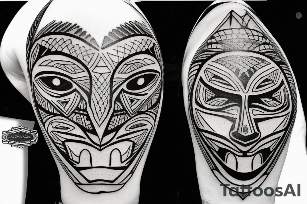 shaman mask tattoo idea
