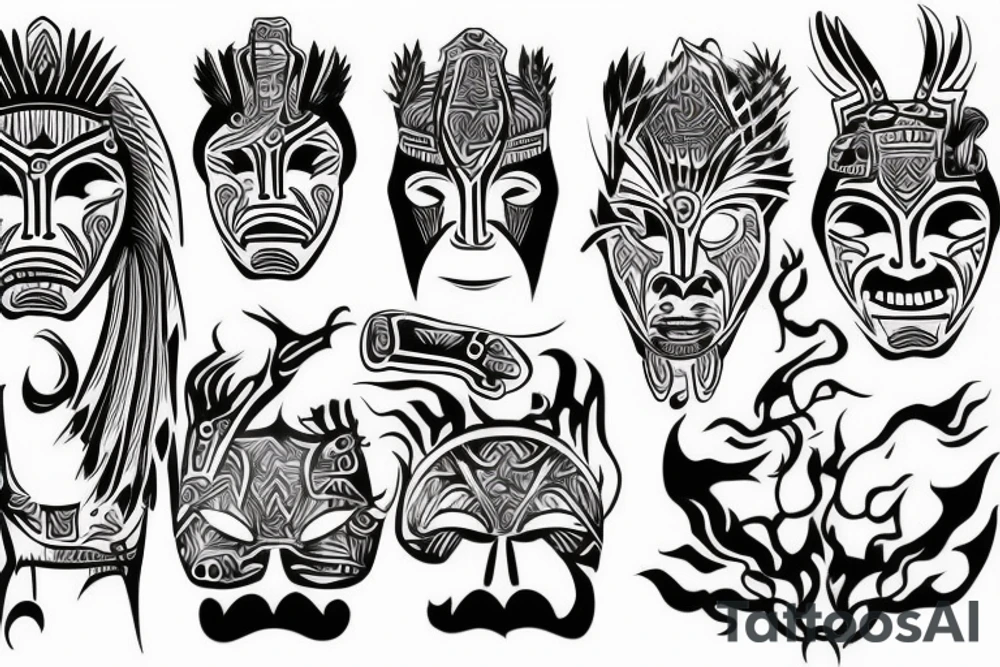 shaman mask tattoo idea