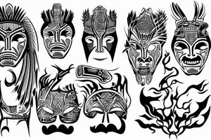 shaman mask tattoo idea