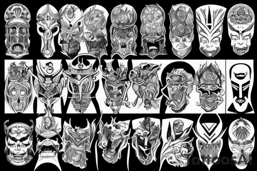 shaman mask tattoo idea