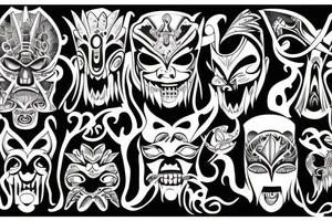 shaman mask tattoo idea
