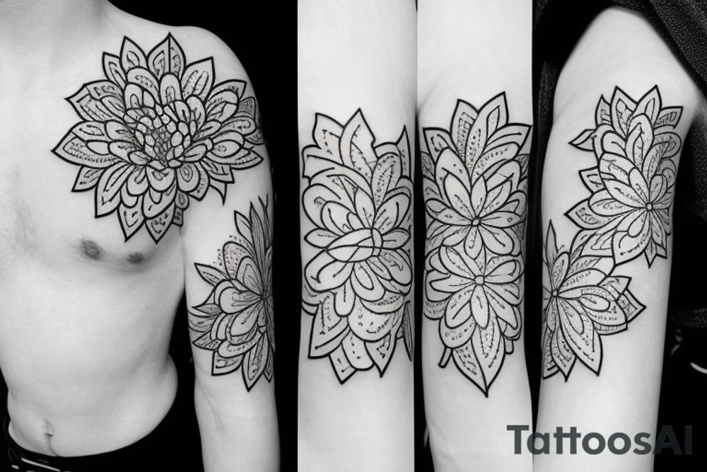 flower tiny lines tattoo idea