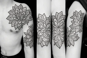 flower tiny lines tattoo idea