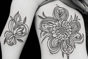 flower tiny lines tattoo idea